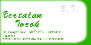 bertalan torok business card
